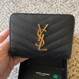 YSL Cassandre compact zippy wallet